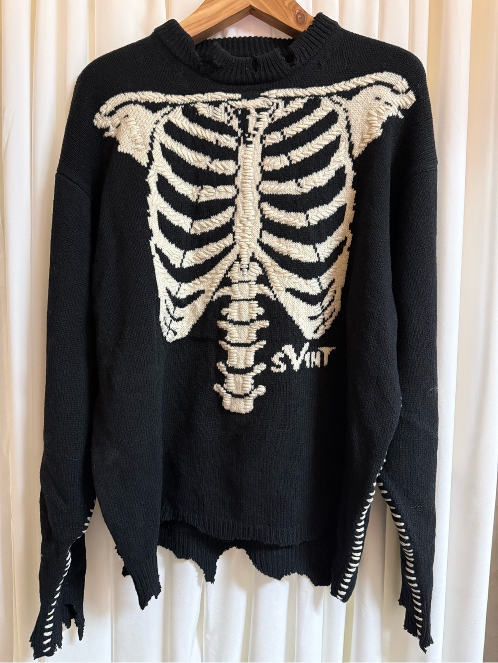 Saint Michael Vlone Skeleton Knit Sweater